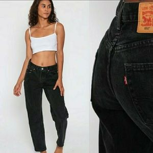 Levi's Vintage Faded Black High Rise 550 Mom Jeans